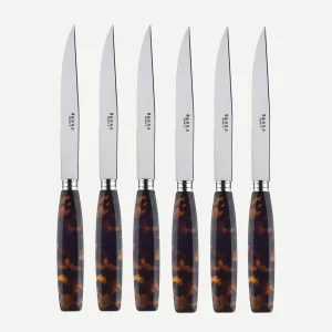 Djembe, Faux Tortoise - Set of 6 steak knives