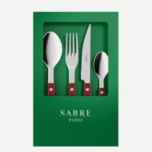 Bistrot Solid, Burgundy - Box of 4 pieces cutlery set