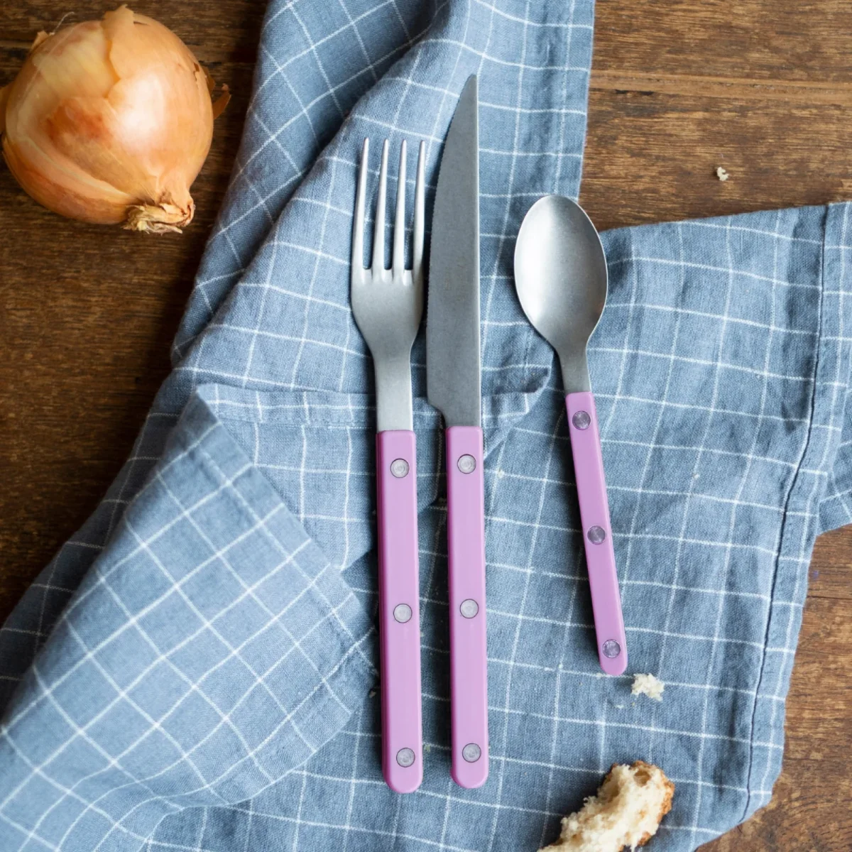 Bistrot Vintage Solid, Pink - 4 pieces cutlery set - Afbeelding 3