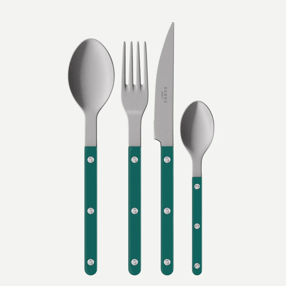 Bistrot Vintage Solid, Aquamarine - 48 pieces cutlery set
