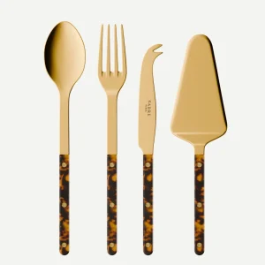 Bistrot Gold Tortoise, Faux Tortoise - Set of 4 Bistrot must-have serving pieces