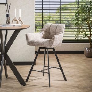 Barkruk boucle stof beige
