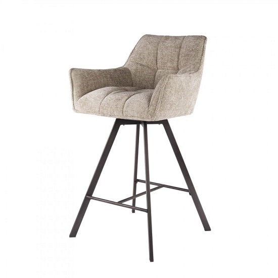 Barkruk boucle stof beige - Afbeelding 4