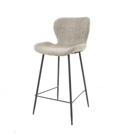 Barkruk boucle stof bruin - Afbeelding 3