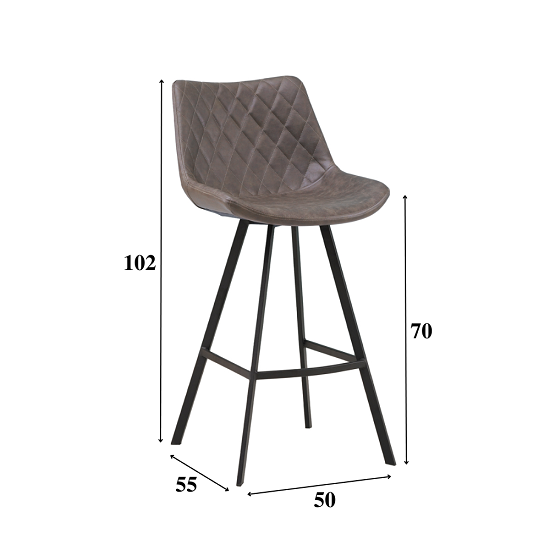 Barkruk met rugleuning cognac - Afbeelding 6