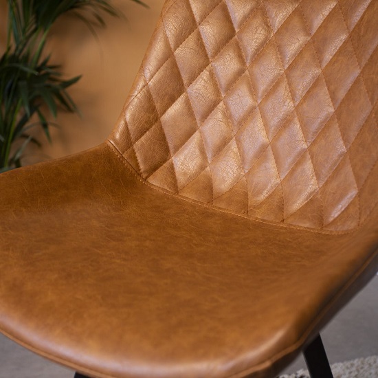 Barkruk met rugleuning cognac - Afbeelding 5