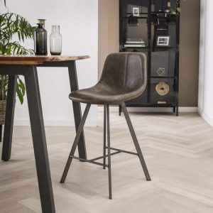 Barkruk taupe kunstleer zitting