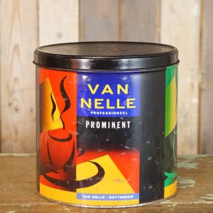 Groot rond vintage Van Nelle blik – Prominent, Mocca, Arome