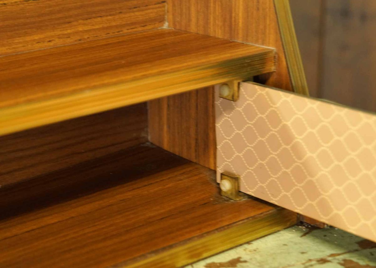 Vintage badkamerkastje met spiegel en verlichting – toiletkastje jaren 70 - Afbeelding 8