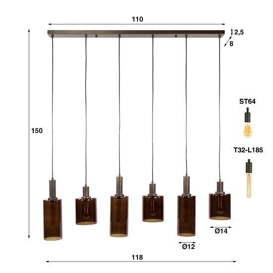 Grote hanglamp glas - Afbeelding 6