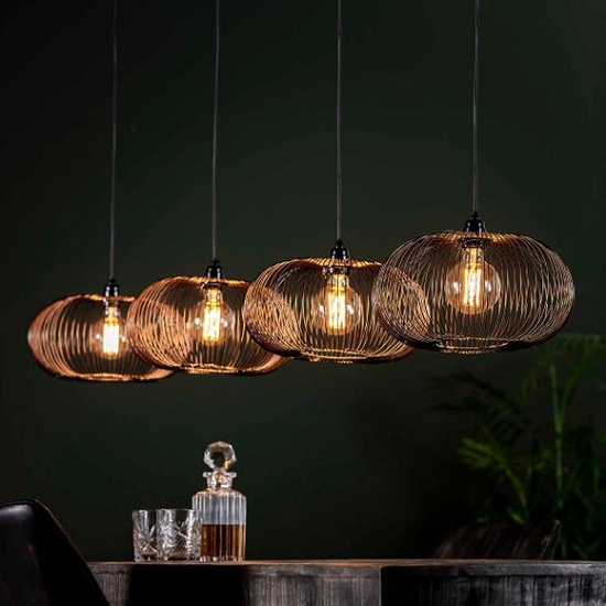 Hanglamp koper staaldraad