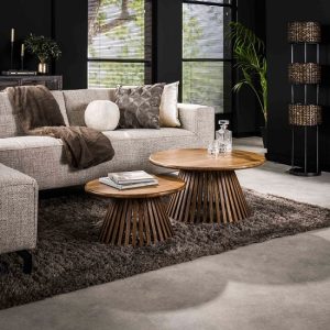 Houten salontafel set rond