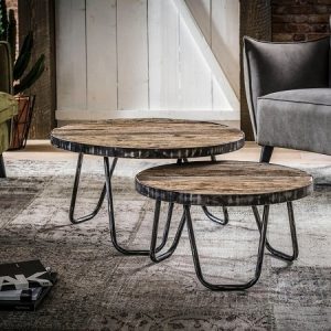 Stoere robuuste salontafel set