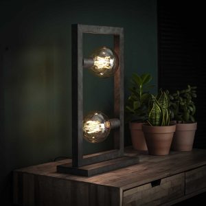 Stoere tafellamp metaal industrieel