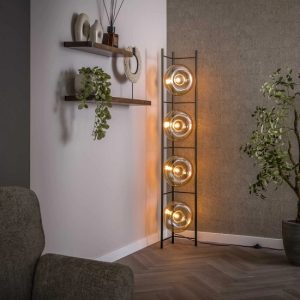 Vloerlamp rond glas
