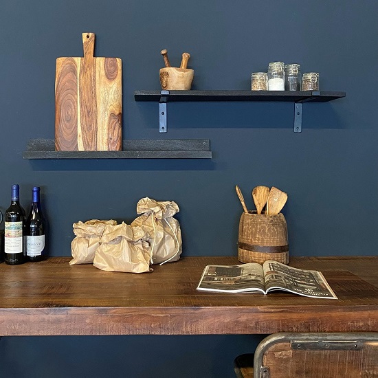 Wandplank industrieel hout - Afbeelding 2