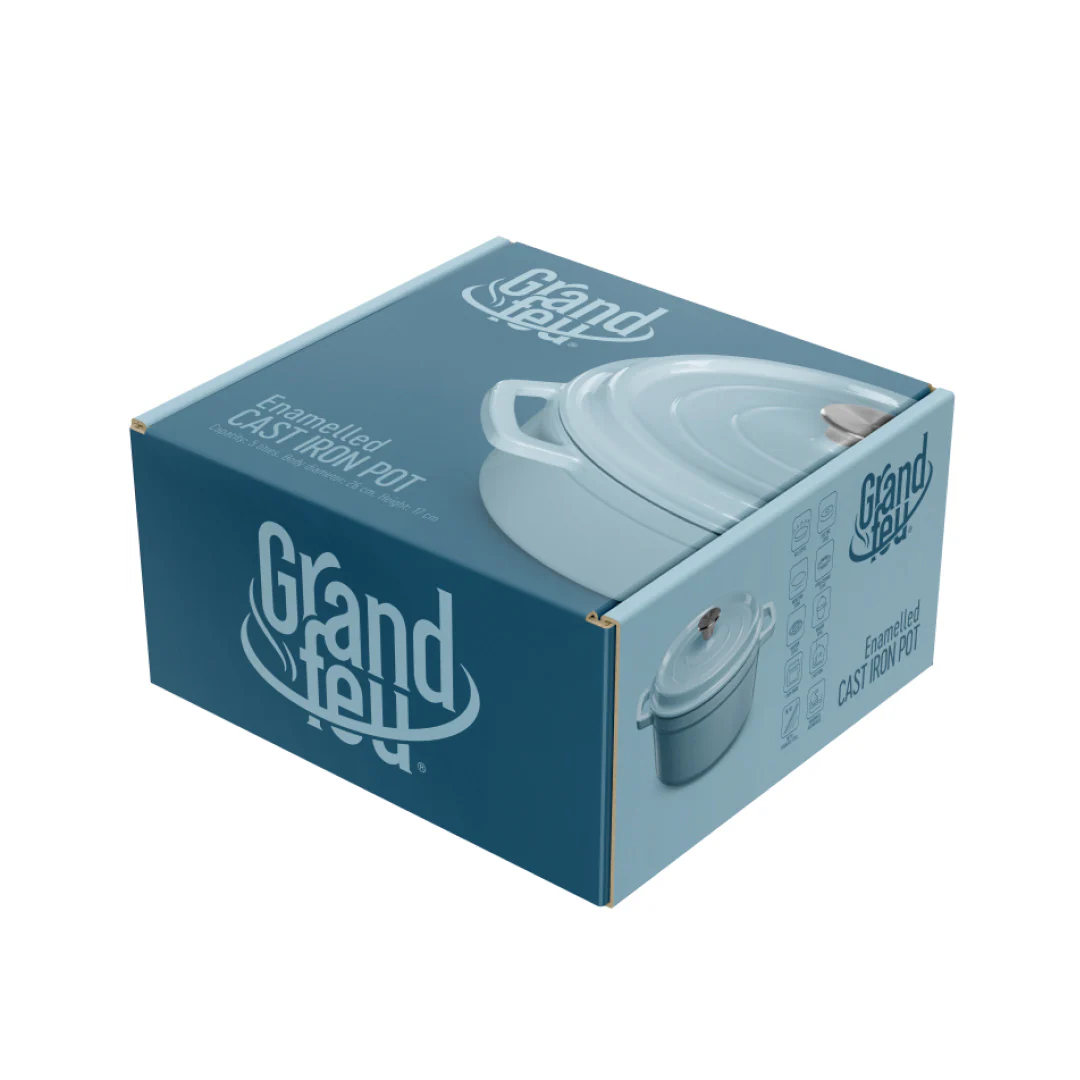 Grand Feu - Geëmailleerde gietijzeren braadpan - 4,7 ltr. licht blauw - Afbeelding 7