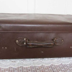 Grote donkerbruine brocante koffer